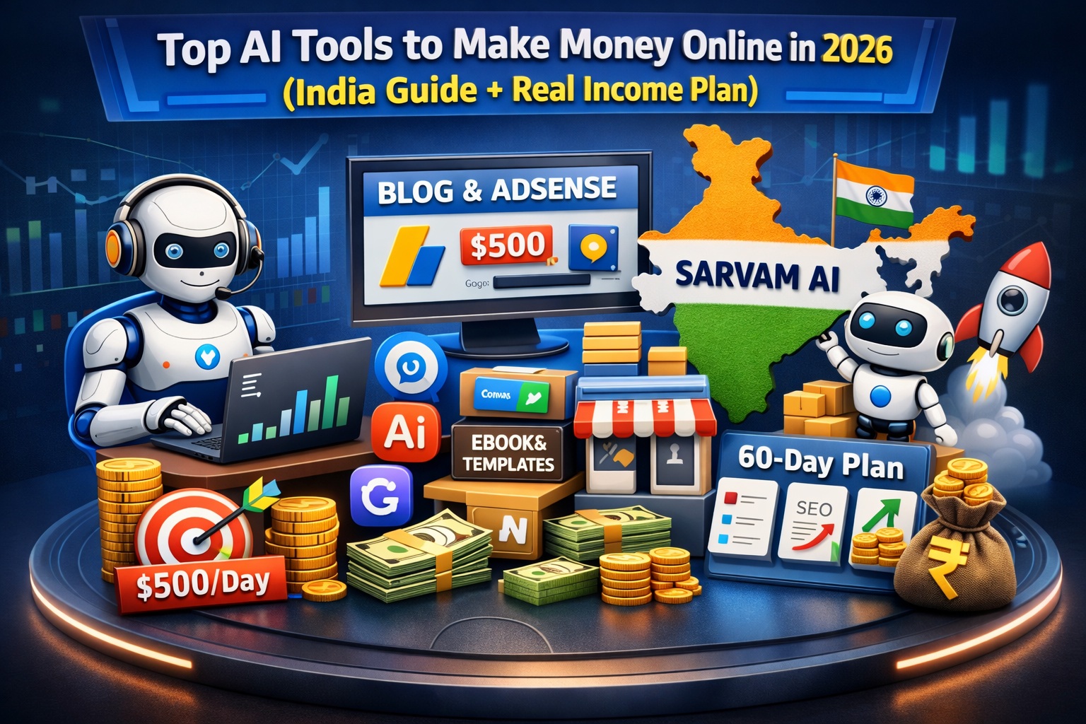 Top AI Tools to Make Money Online in 2026 (India Guide + Real Income Plan)