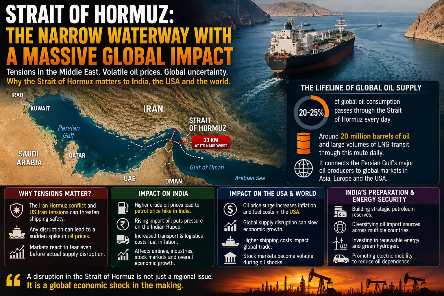 Strait of Hormuz Crisis: Global Oil Shock and Impact on India's Economy